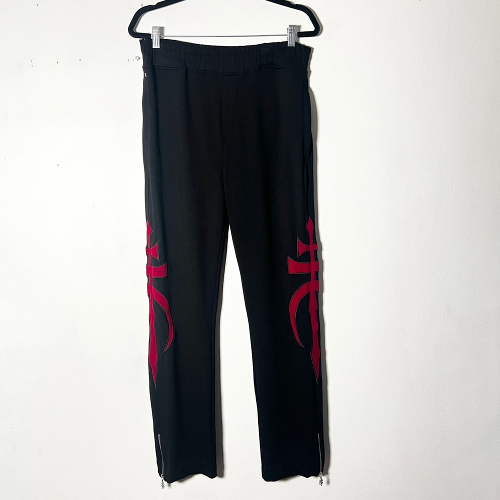 Drop Dead Clothing Pants Mens Medium Black Red Rare Archive Emo Punk Metal